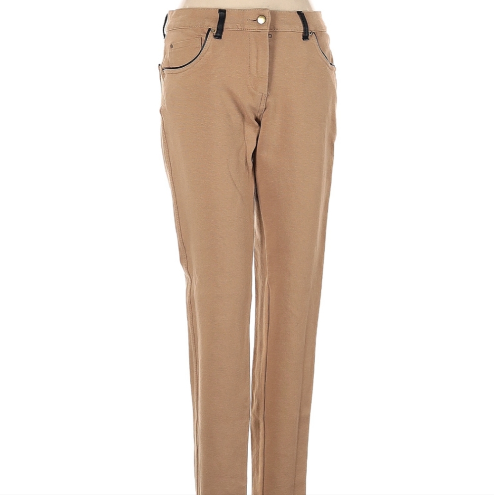 EUC Zara W&B Collection tan, stretchy straight leg pants size 26